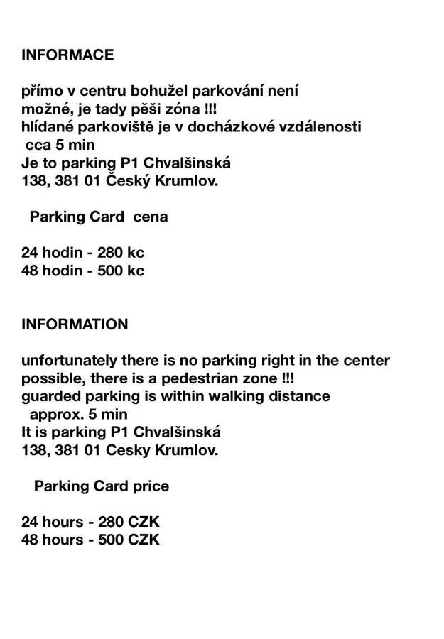 Apartman Natalya Gold Český Krumlov מראה חיצוני תמונה